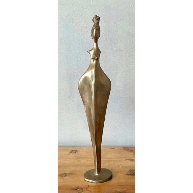 Late 20th Century Vintage Brass Abstract Figurative of Woman For Sale - Image 5 of 12