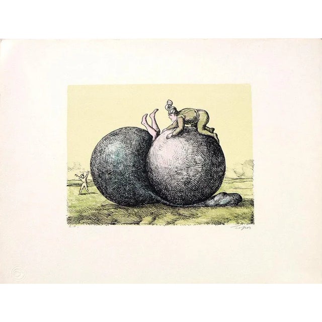 Roland TOPOR The Balls, 1973 Original lithograph on Arches paper Signed and numbered in pencil by the artist Printed at...