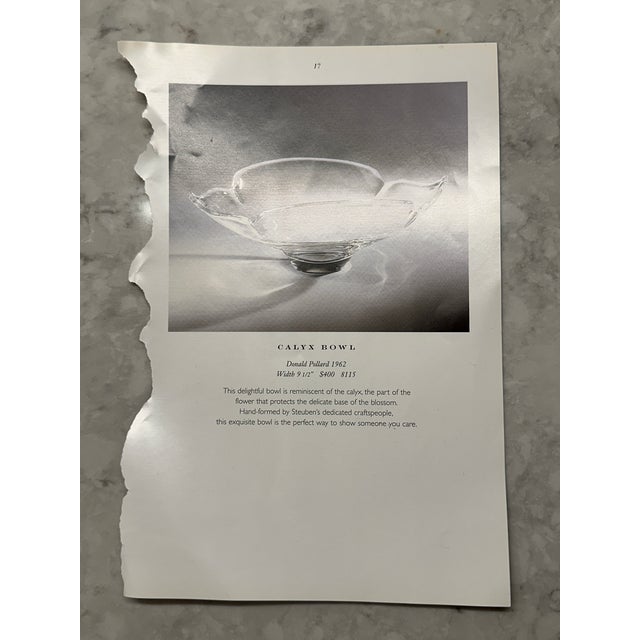 Mid 20th Century Mid 20th Century Steuben Calyx Art Glass Crystal Bowl For Sale - Image 5 of 7