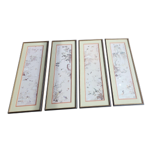 Vintage Chinese Double Ninth Festival Framed Prints - Set of Four