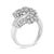 Haus of Brilliance 10K White Gold 1/2 Cttw Round and Baguette-Cut "S" Shaped Bypass Cocktail Ring (I-J Color, I1-I2 Clarity) - Size 8 For Sale - Image 4 of 7