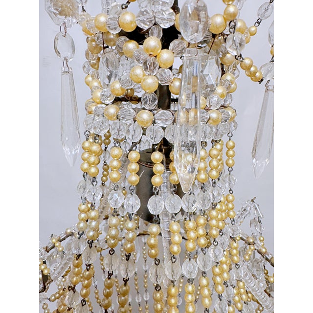 1960s Empire Style Beaded Chandelier For Sale In New York - Image 6 of 7