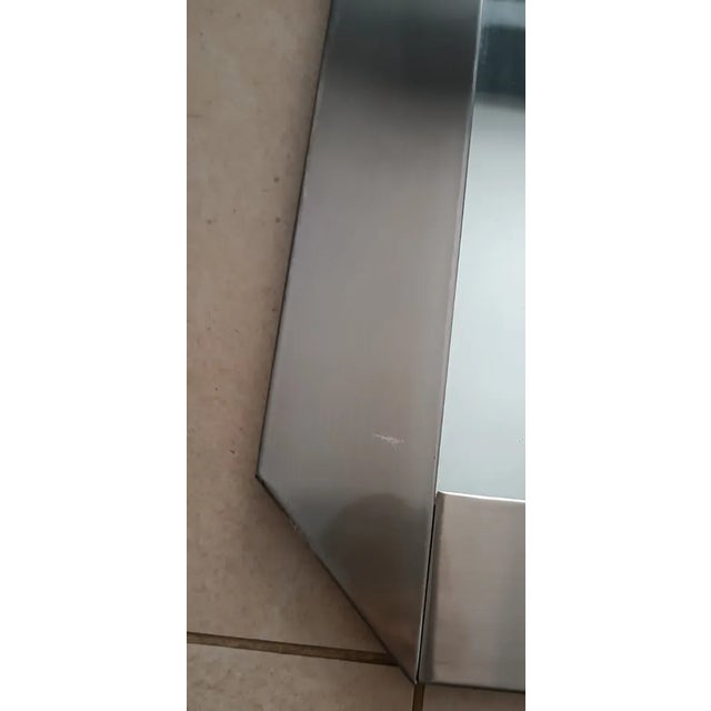 Rectangular Chrome Wall Mirror attributed to Gaetano Sciolari for Valenti, 1970s For Sale - Image 3 of 6