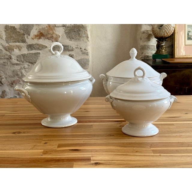 Antique French White Ironstone Soup Tureen, Keller & Guérin Lunéville, C. 1880-1920 For Sale - Image 10 of 10