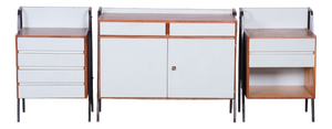 Mid-Century Cabinets in Mahogany, Central Europe, 1950s, Set of 3