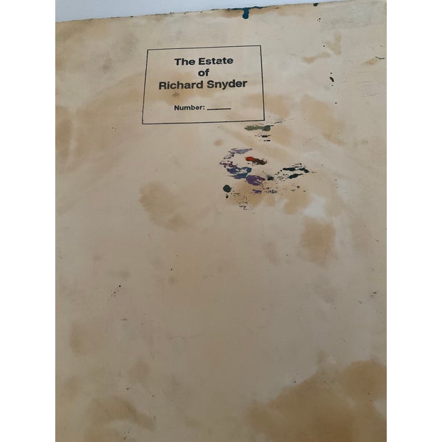 Richard Snyder 1960s Oil Painting on Paper For Sale In Las Vegas - Image 6 of 6