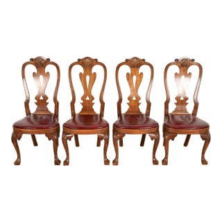 Kittinger Georgian Carved Mahogany Dining Chairs, Set of Four For Sale