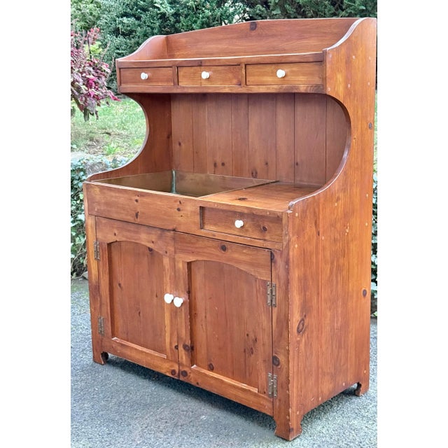 Farmhouse Vintage Pine Farmhouse Country Drysink For Sale - Image 3 of 7