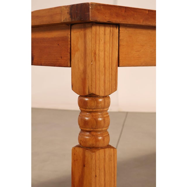Mexican Pine Vintage Rustic One Drawer Writing or Dining Table For Sale - Image 11 of 18