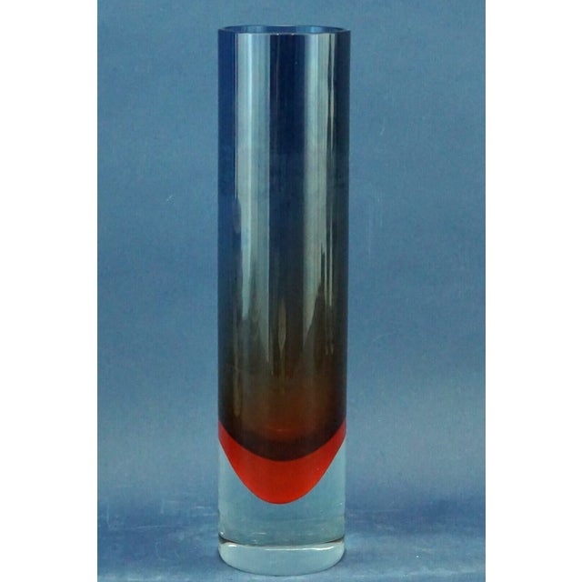 Vintage Cylindrical Vase in Sommerso Glass by Flavio Poli, 1930s For Sale - Image 4 of 16