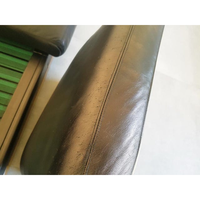 Black Set of Modular Mod. 920 Sofas in Black Leather and Walnut by Afra & Tobia Scarpa for Cassina, 1967 For Sale - Image 8 of 18