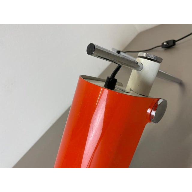 Adjustable Orange Metal Wall Light attributed to Wilhem Braun-Feldweg Doria Light, Germany, 1970s For Sale - Image 15 of 18