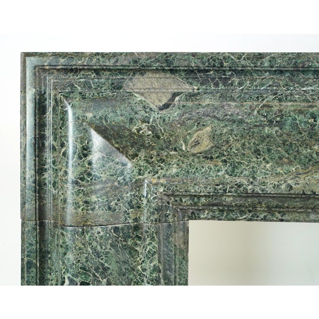Early 20th Century Antique Bolection Dark Green Marble Mantel For Sale - Image 5 of 16