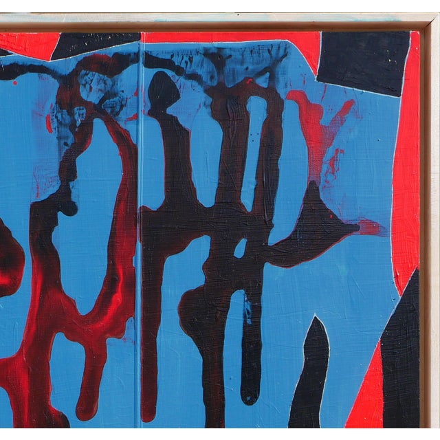 Red Paul Reeves "Neanderthal" Contemporary Blue and Red Geometric Abstract Painting, 2023 For Sale - Image 8 of 12