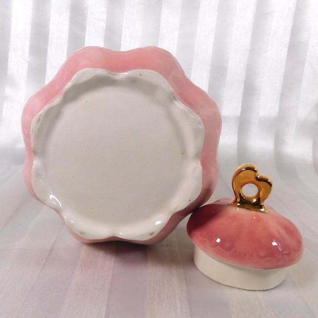 Ceramic 1940s Pink and White Floral Teapot Chocolate Pot For Sale - Image 7 of 7