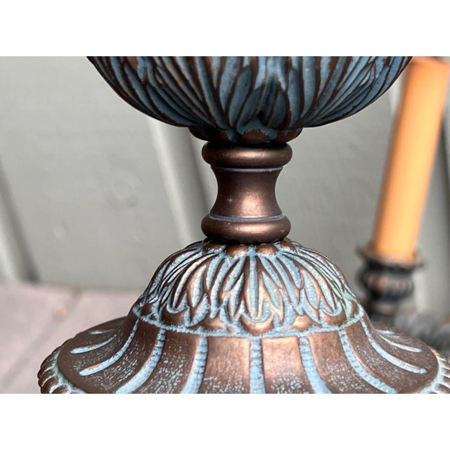 Cerulean Early 20th Century French Neoclassical Empire Baroque Carved Chandelier Light Fixture For Sale - Image 8 of 9