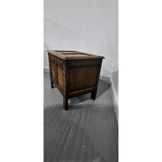Small Oak Inlaid Coffer, 1920 For Sale - Image 10 of 12