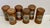 Set of 6 antique turned wooden apothecary containers traditionally used by apothecaries to store historical remedies and...