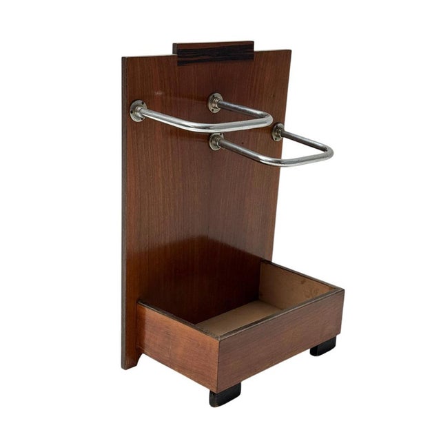 1930s Art Deco Modernist Walnut Umbrella Stand, 1930s For Sale - Image 5 of 10