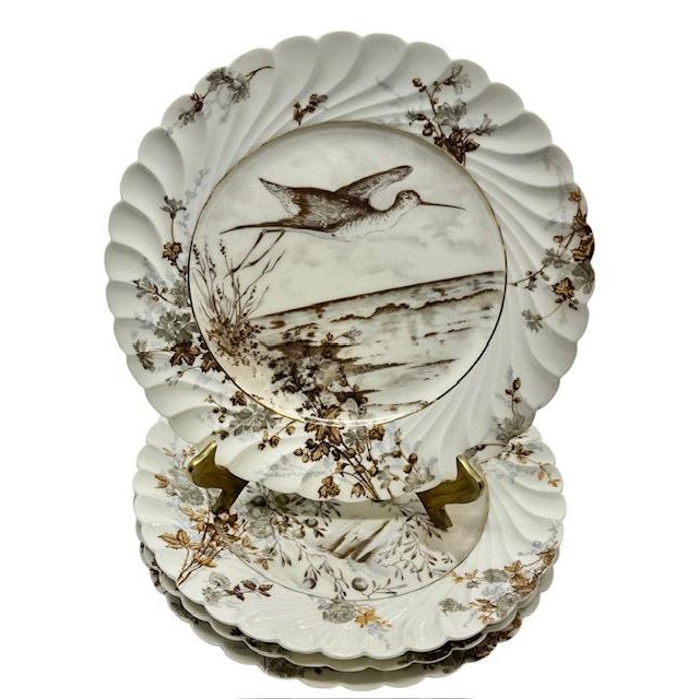 Antique Haviland & Co. Limoges Game Bird Plates - Set of Four For Sale - Image 9 of 11
