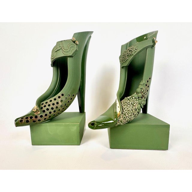 Vintage Hand Carved Ceramic Bookends by Jiří Dudycha, 2010, Set of 2 For Sale - Image 18 of 18