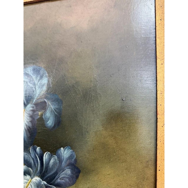 Mid 20th Century Original Oil on Canvas of Still Life With Flowers and Amphora Vase For Sale - Image 14 of 15