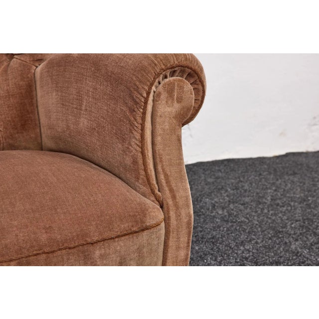 Vintage Danish Model 1518 Lounge Chair in Sand Beige Mohair Velvet from Fritz Hansen, 1940s For Sale - Image 12 of 18
