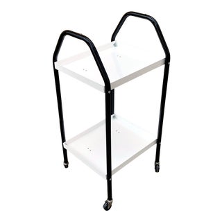Vintage Industrial Task Cart Refinished in Black and White For Sale
