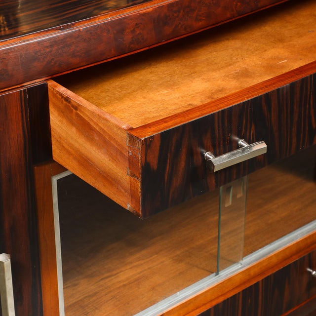 Art Deco Rosewood, Burled Carpathian Elm & Acacia Sideboard W/ Nickled Bronze For Sale In New York - Image 6 of 18