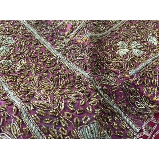 Mid 20th Century Hand Embroidered Mughal Silk and Metal Threaded Tapestry, India For Sale - Image 5 of 10