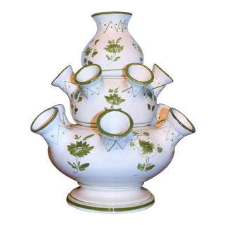 1970's Vintage Meiselman Imports Italian Hand Painted Tulipiere For Sale