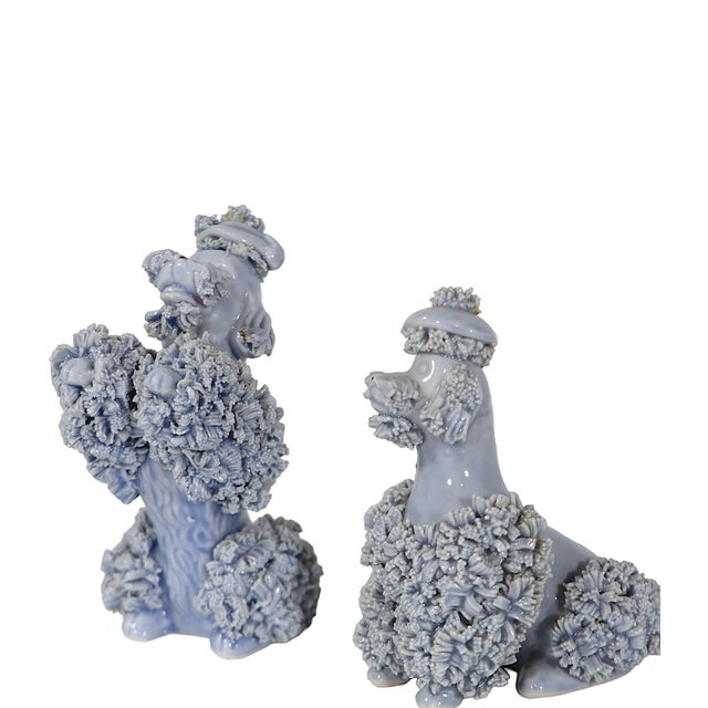 2 Pc. Set Mid Century Spaghetti Pottery Poodle Dogs For Sale - Image 4 of 10
