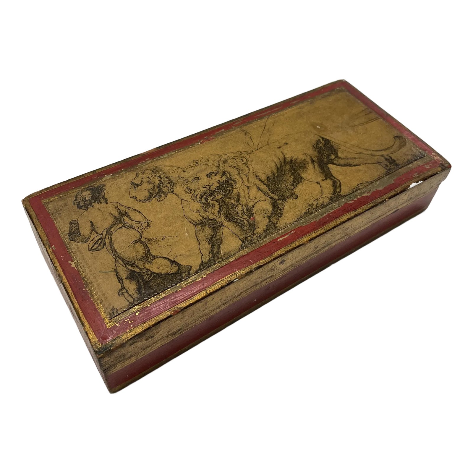 1960s Florentia Neoclassical Gilt and Painted Box | Chairish