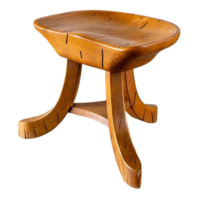 1966 Madison Park Ambrosia Maple Thebes Style Stool Adolf Loos For Sale