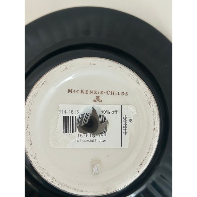 Mackenzie Childs Mackenzie-Childs Small Ceramic Pedestal With Floral Decoration For Sale - Image 4 of 5