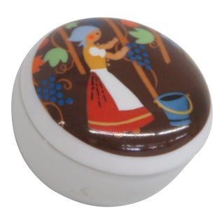 Reutter Porzellan W Germany Lidded Trinket Jewelry Box Furstenhofer Grapes 4766b For Sale
