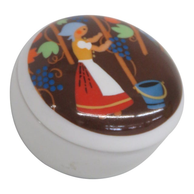 Reutter Porzellan W Germany Lidded Trinket Jewelry Box Furstenhofer Grapes 4766b For Sale