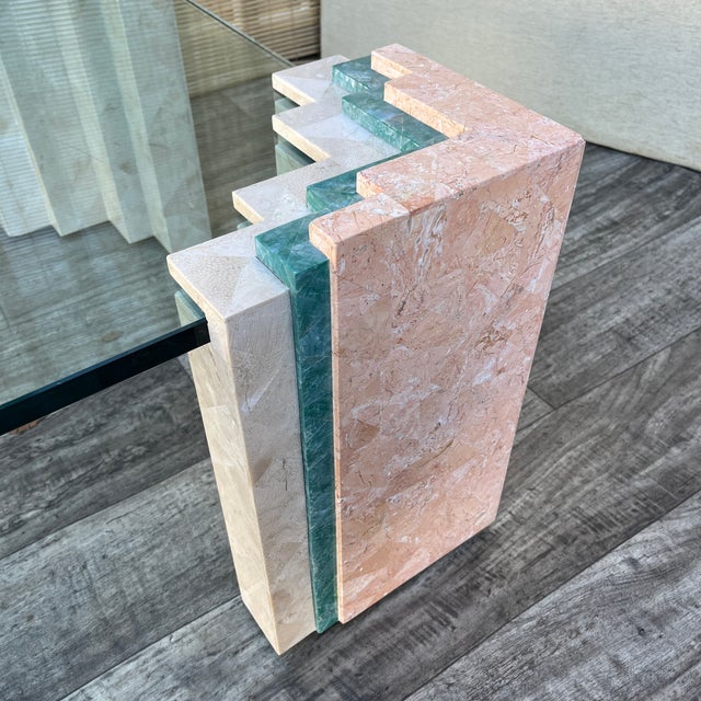 Postmodern Maitland Smith Style Tessellated Mactan Stone Coffee Table. Circa 1980s For Sale - Image 13 of 17