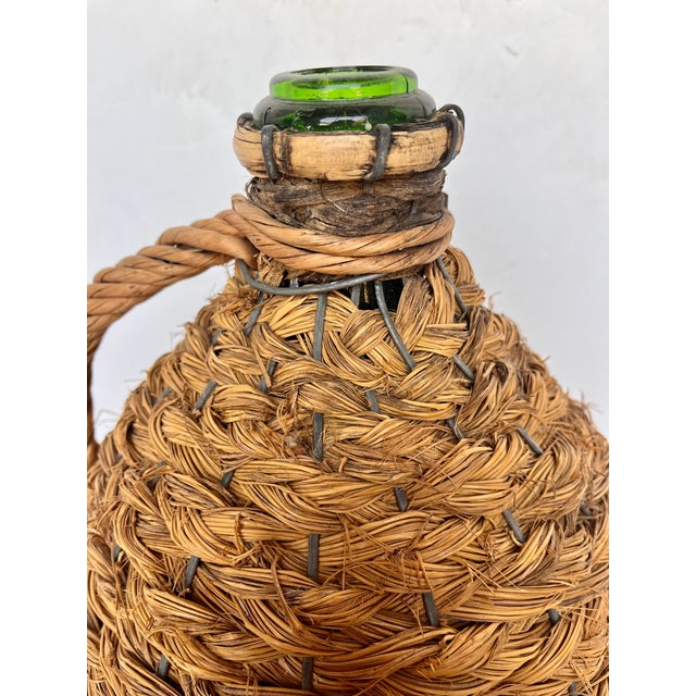 Vintage French Wrapped Demijohn Bottle For Sale - Image 11 of 13
