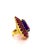 Bochic “Orient” Vintage Natural Ruby & Amethyst Ring Set In 18 K Gold & Silver For Sale - Image 4 of 9