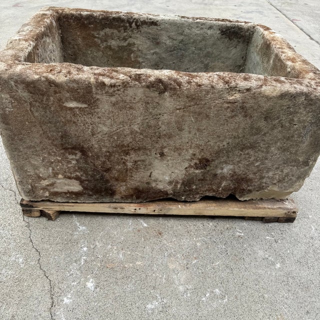 Contemporary Antique Limestone Trough 51626b 35"w For Sale - Image 3 of 7