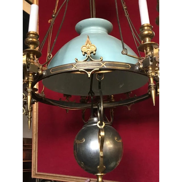 Large Antique Raise-Low Ceiling Lamp For Sale - Image 4 of 6