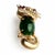 Vintage 14k Gold, Spinach Jade and Ruby Cat Brooch For Sale - Image 9 of 11