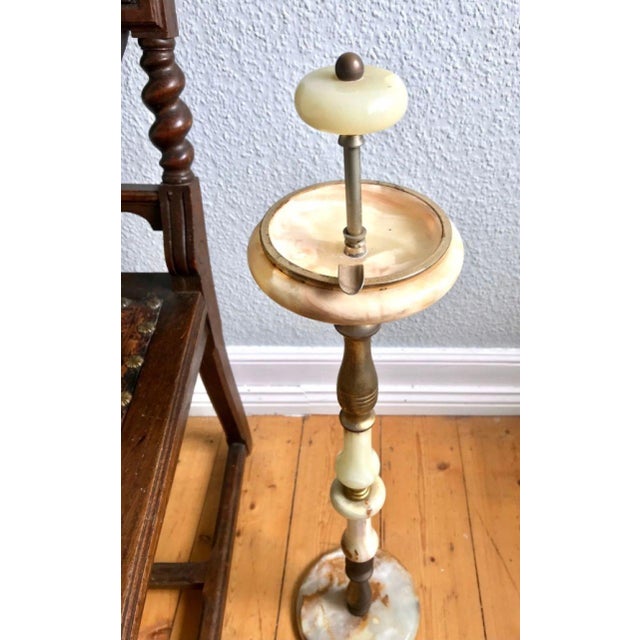 1950s Vintage Brass and Onyx Ashen Cup Stand, 1950s For Sale - Image 5 of 5