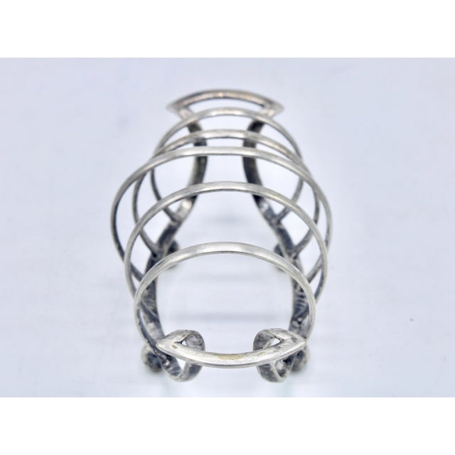 English Vintage English Silver Plate Toast Rack / Letter Holder For Sale - Image 3 of 9