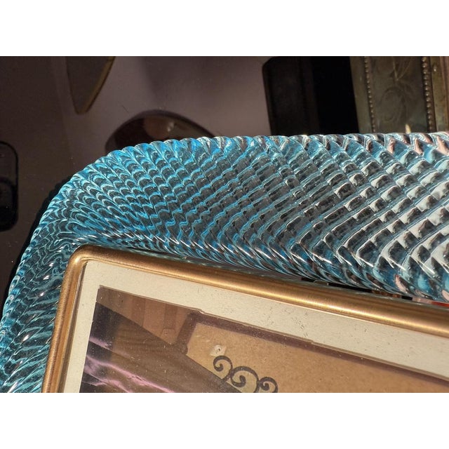 Sky Blue Twisted Photo Frame in Murano Glass and Brass from Barovier E Toso For Sale - Image 17 of 18