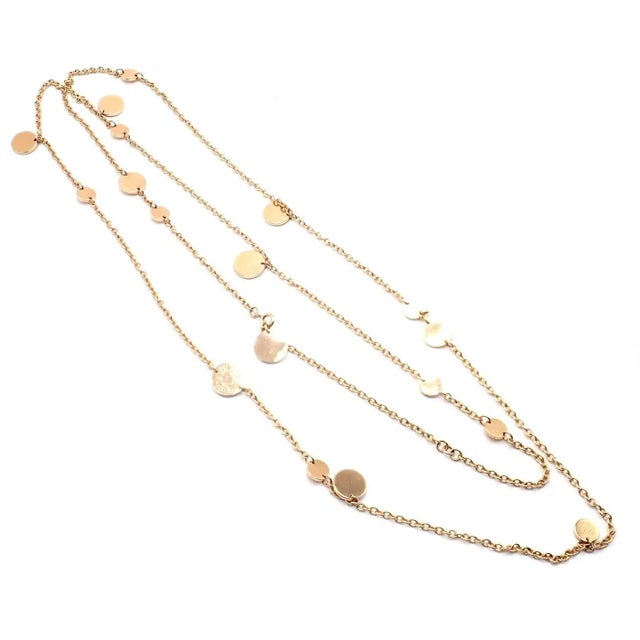 Metal Hermes Confetti Rose Gold 42" Long Link Chain Necklace For Sale - Image 7 of 10