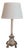 18th-Century French Louis XVI Painted and Giltwood Altar Candlestick Lamp For Sale