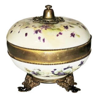 Late 19th Century Limoges Covered Compote Jar For Sale