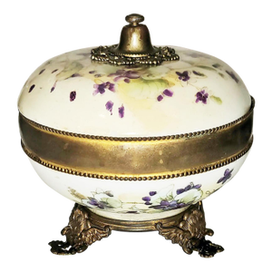 Late 19th Century Limoges Covered Compote Jar